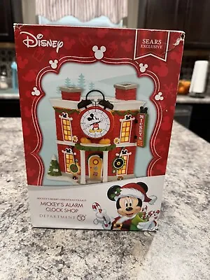 Mickey's Merry Christmas Village Dept. 56. Mickey's Alarm Clock Shop  NEW • $75