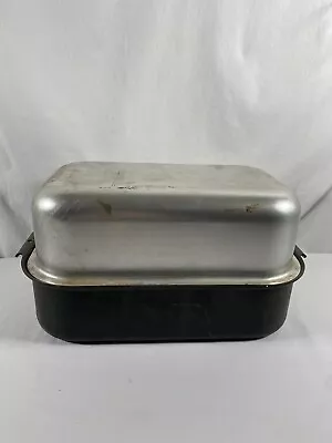 Miracle Maid Meat Roaster Pan Anondized Aluminum W/Lid Turkey Potluck Holiday • $32.55