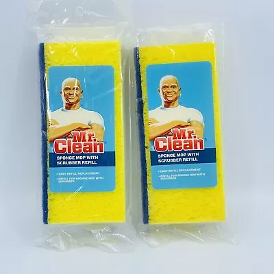 Mr. Clean Sponge Mop Refill Lot Of 2 New 1 Sealed 2 Posts Not Classic Refills • $14.99