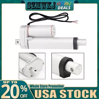 100mm 4  Linear Actuator DC 12V Heavy Duty 4Inch Stroke 330 Pound Max Lift Motor • $40.49