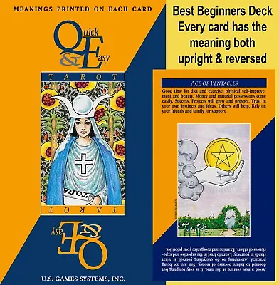    Q&E Quick And Easy Tarot Rider Waite Deck Beginners Meaning On Every Card NEW • $26.95