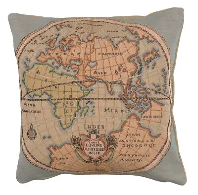 Map Of Europe Asia And Africa Vintage Pillow Cushion Cover • $55