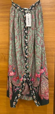 LIBERTY LONDON Fine Tana Lawn  Floral Cotton Skirt  Size 6 XS • £99