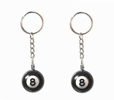 BeeSpring 8 Ball Keychain Creative Key Chain Couple Pendant Chain (2 Pcs ) • $6.99