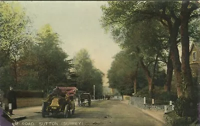 CHEAM ROAD SUTTON CAR - Surrey Postcard • £4