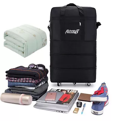 27-42  With Wheel Extra Large Lightweight Luggage Trolley Suitcase Travel Bag UK • £17.99