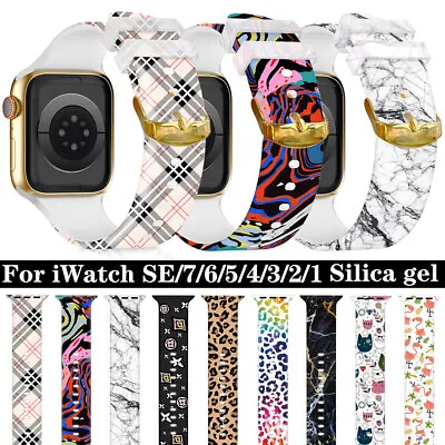 $16.99 • Buy For Apple Watch Strap Band IWatch Series 7 6 SE 5 38 45 42 44mmn Silica Gel Band