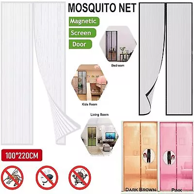 Magic Curtain Door Mesh Magnetic Fastening Mosquito Fly Bug Insect Net Screen UK • £5.29