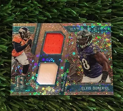 2016 Elvis Dumervil Spectra City 2 City Dual Patch Neon Blue Parallel #ed /60 • $10.39