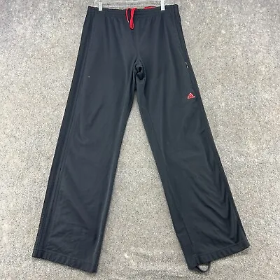 Adidas Pants Mens XL Black Red Sweat Cargo Pocket Warm Up Basketball Stripe Y2K • $4.95