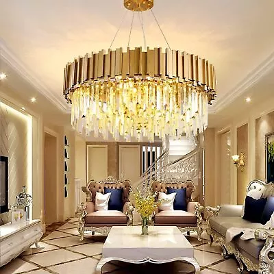 Gold9 X E14 Lights For Dining RoomModern ChandelierCrystal Ceiling Light • £237.59