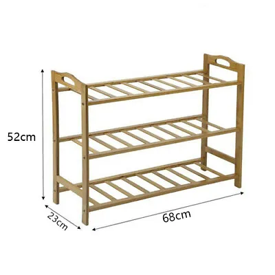 $23.99 • Buy 3 4 5 6 Tier Layer Shoe Rack Bamboo Wooden Shelf Stand Storage Organizer AU