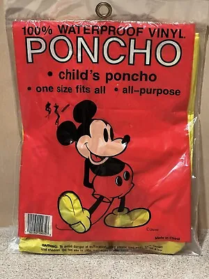 Disney Mickey Mouse Child Yellow Rain Waterproof Poncho - New • $5.99