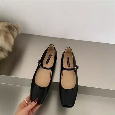 Womens Square Toe Buckle Strap Loafer Mary Jane Ballet Shoes Fashion Dance Flats • $38.78