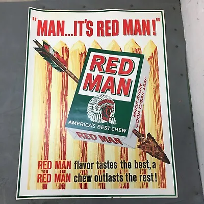 1950s Redman Chewing Tobacco Baseball Cards Poster General Store Sign 18”x14” • $17.99