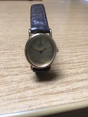£49.95 • Buy Vintage Gold Plated Marvin Revue Ladies  Watch Brown Leather Strap