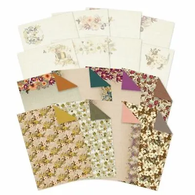Hunkydory Luxury Papers & Inserts For Cards ~ BRONZE BLOSSOMS (A4 16 Sheets) • £3.99