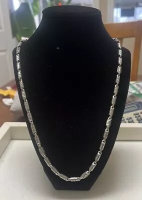 30” Handmade Sterling Silver 925 5mm Chain Necklace Mayan Estate Found 34.2G • $80