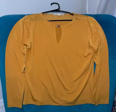 Michael Kors Mustard Top With Gold Accent Women's Size M • $8