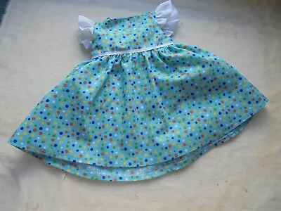 Fits American Girl 18  Doll Clothes- Dots On Turquoise Ruffled Sleeves Dress 2 • $6.99