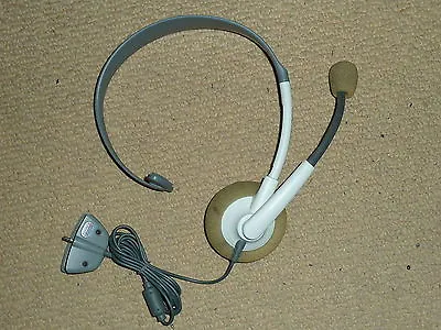 MICROSOFT XBOX 360 OFFICIAL LIVE HEADSET MICROPHONE Genuine Mic Wired In White • £5