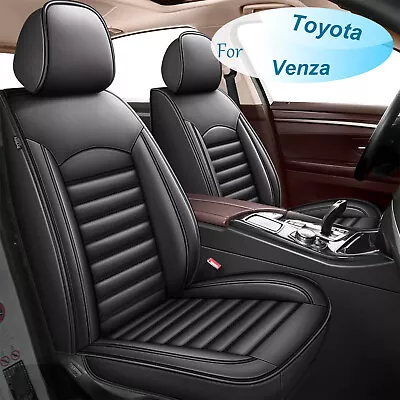 For Toyota Venza 2009-2016 Car 5 Seat Covers Cushion Black Microfiber Leather • $121.79