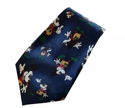 Mickey Mouse Tie Mens Neck Tie Navy Blue By Simon • $5.24