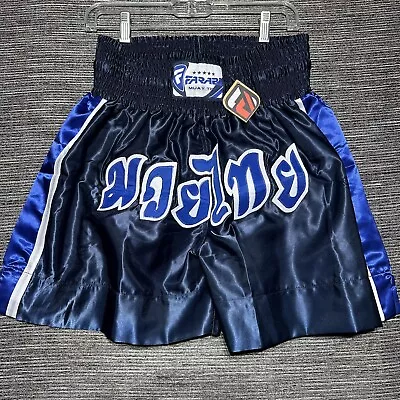 Farabi Muay Thai Shorts Kick Boxing Martial Arts MMA Fighting Grappling Blue - L • $15