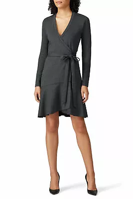 Nicole Miller Artelier CHARCOAL Ponte Wrap Dress US 1X • $27.99