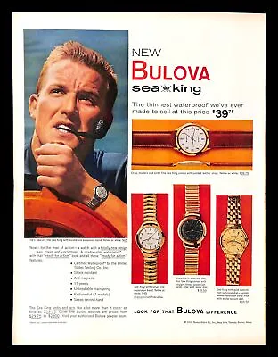 $8.99 • Buy 1959 Bulova Sea King Watch Vintage PRINT AD Man Of Action Boat Captain 1950s