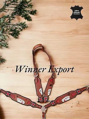 Western Horse Leather Tack Set | Vegas Ace Bead Tack Set • $118.99