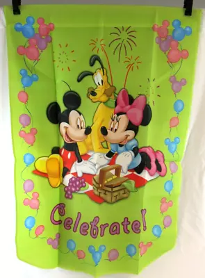 Mickey Minnie Mouse Pluto Celebrate Garden Flag Hamilton Collection Disney New • $17.99