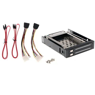 Dual Bay 2.5  SATA Hard Disk HDD/SSD Trayless Caddy Internal Mobile Rack Kits • £23.45