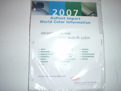 2007 DuPont IMPORT World Color Information Paint Chip Chart Audi BMW Kia HONDA • $8.50