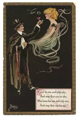 Postcard Raphael Tuck Ser # 127 Toasts Of To-day DWIG Magician Beautiful Lady • $19.99