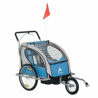 Outdoor Elite 2-In-1 Double Child Two-Wheel Bicycle Trailer Cart Cargo Stroller  • $153.91