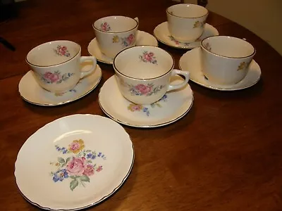 9236) 1 Lot 11 Pieces:  Vintage Floral Dinnerware 5 Cups 6 Cup Saucers • $140