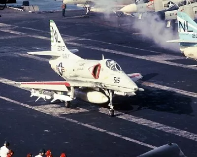 U.S. Navy Douglas A-4E Skyhawk Aboard USS Coral Sea  8x10 Vietnam War Photo 762 • $7.43