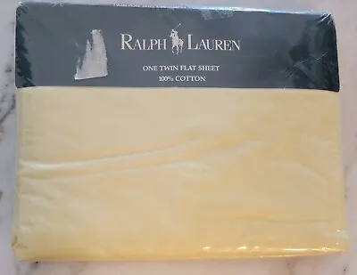 NOS - Vintage Polo Ralph Lauren  Sunbleached Lemon Yellow  Flat Sheet - Twin  • $68