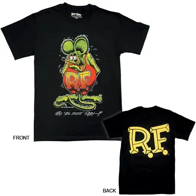 Classic Rat Fink T-Shirt 100% Black Cotton  Chev Ford Mopar Street Rod Hot Rod  • $40.95