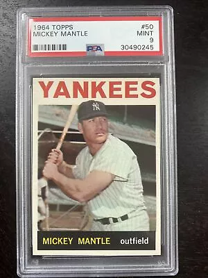 1964 Topps Mickey Mantle PSA 9 #50 (Only 1 Graded Higher) • $38500