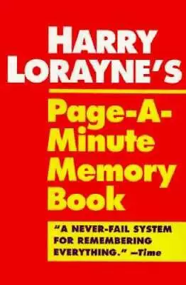 Harry Lorayne's Page-a-Minute Memory Book - Paperback By Lorayne Harry - GOOD • $12.88