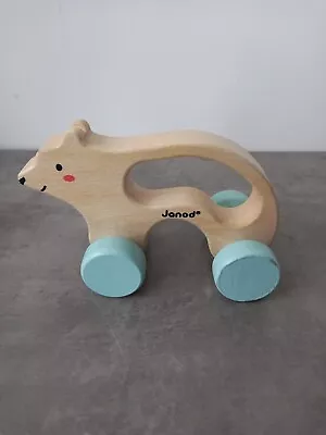 £2.49 • Buy Janod Wooden WWF Push Along Polar Bear Toy Suitable From Age 12 Months+ NEW 