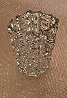 Mikasa FROSTFIRE Icy Wavy  Heavy Waterfall Surface 9.5  Crystal Glass Vase • $28