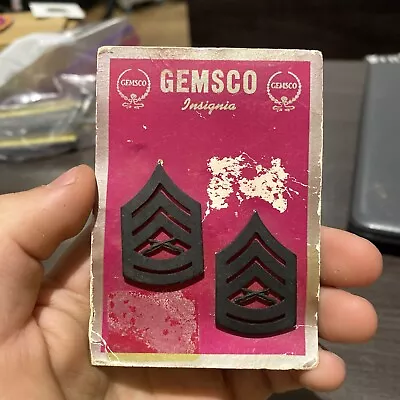 Rare Vintage Post WW2 Gemsco USMC Gunnery Sergeant Rank Insignia Original Card • $12