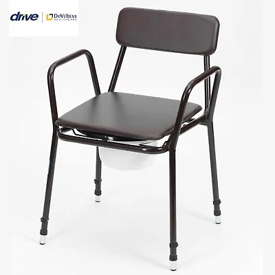 NEW Drive Height Adjustable Bedside Commode Chair 5L Bucket Mobility Aid • £49.95