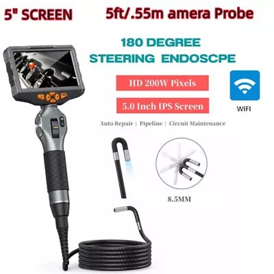 Articulating Borescope Teslong 5 Inches IPS Video Endoscope Inspection Camera • $229.58