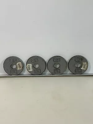 (4)  Barbell 1.25 Pound Standard (1) Inch Hole Pancake Style Weight Plates Gray • £18.99