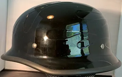 Voss Glossy Black Flame German Novelty Motorcycle Helmet Super Light Weight  • $42.99