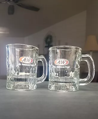 Vintage A&W Root Beer Mini Baby Mug (X2) Oval Logo AW All American Food 3.5 Tall • £36.68